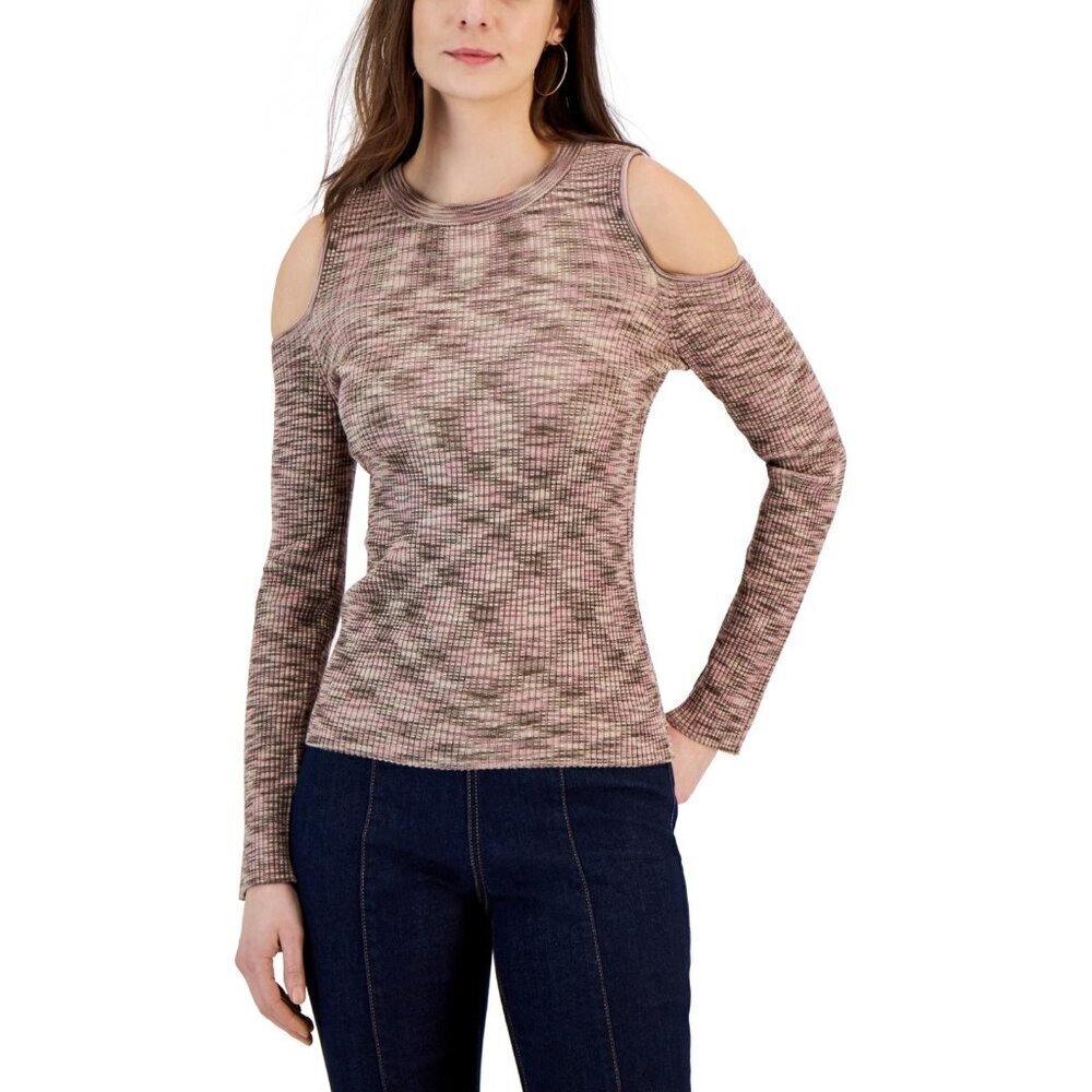 INC International Concepts Womens Large Cold Shoulder Space Dye Sweater $79 2454